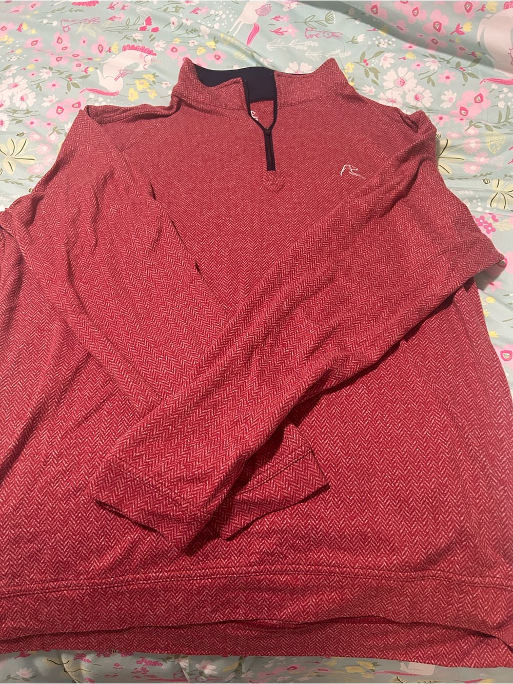 Rhoback Men's Red Quarter-Zip Sweater